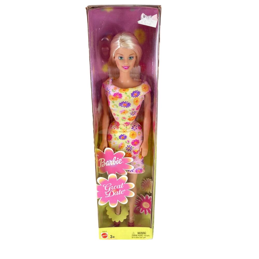 Y2K Mattel 12" Great Date Barbie #B2818 (2002) NRFB Casual Floral Dress